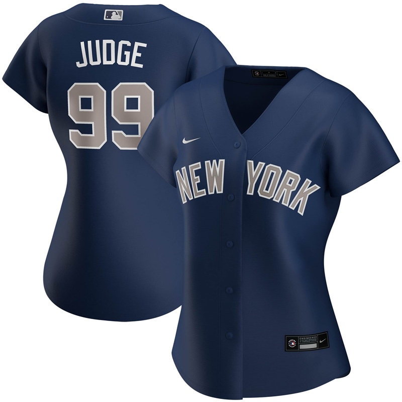 2020 MLB Women New York Yankees #99 Aaron Judge Nike Navy Alternate 2020 Replica Player Jersey 1